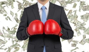 businessman in boxing gloves