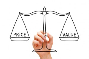 Price Value Balance Scale Concept
